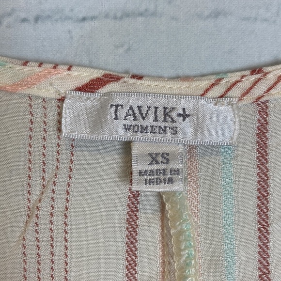 Tavik Gia Cover-Up Midi Dress Multi Stripe Button Detail XS Swim Vacation Boho - Picture 12 of 16